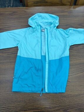 Columbia Kids Two-Tone Light Blue & Teal Raincoat